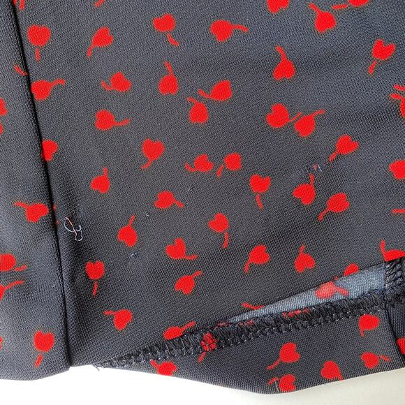 NEW Talbots Navy Cherry Heart Mini Skirt Size 2 Romantic Valentine's Day - Picture 7 of 11